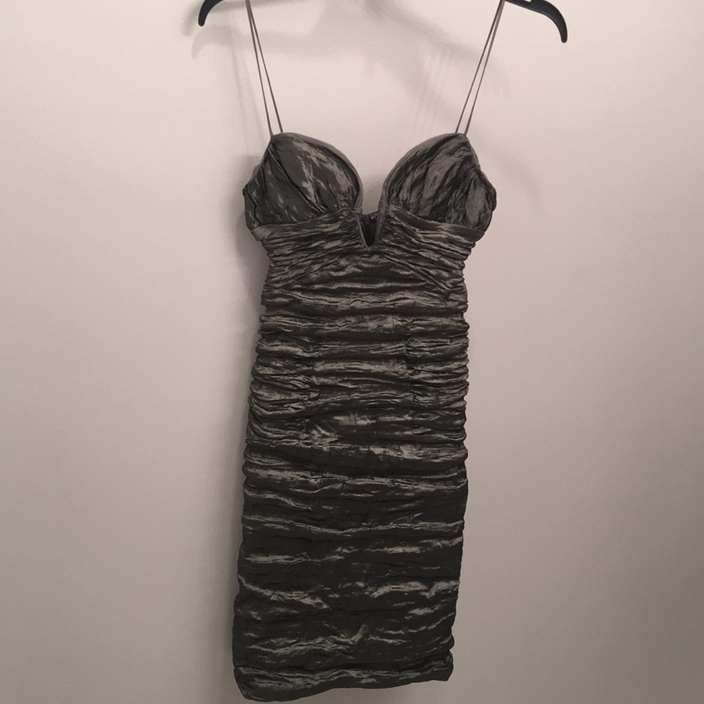 Nicole Miller stretch metallic cocktail dress sz 2